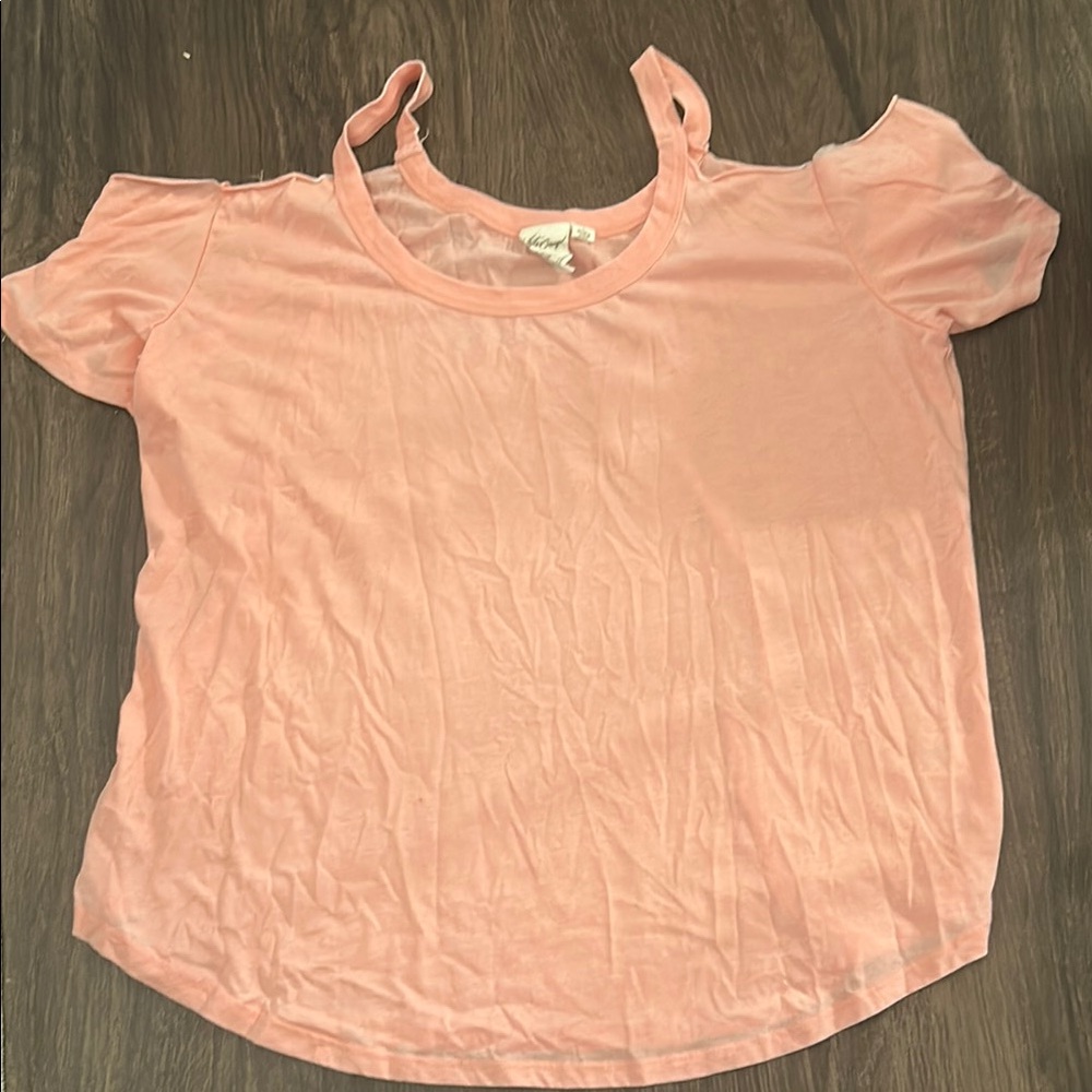 White Crow Burnout Tee with Cold Shoulder Detail